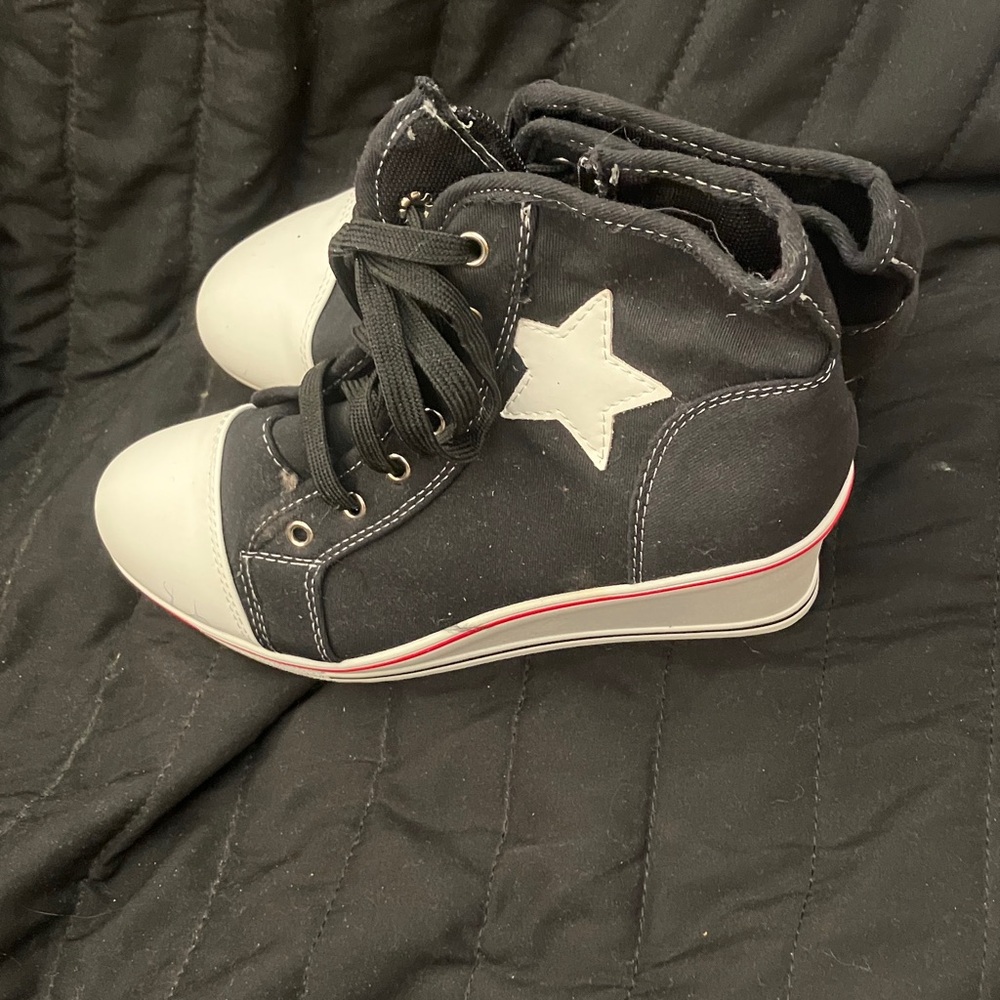Black and White High-Top Sneakers